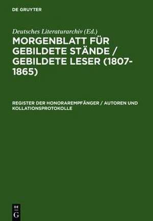 Register der Honorarempfänger / Autoren und Kollationsprotokolle de Ulrich Ott