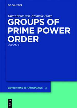 Yakov Berkovich; Zvonimir Janko: Groups of Prime Power Order. Volume 3 de Yakov Berkovich