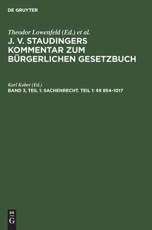 Sachenrecht. Teil 1: §§ 854¿1017 de Karl Kober