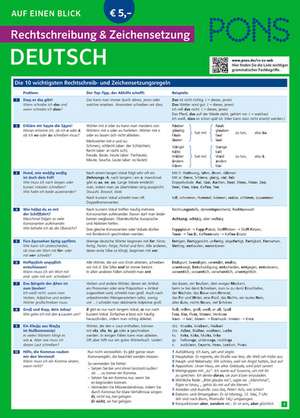 PONS Rechtschreibung & Zeichensetzung auf einen Blick Deutsch