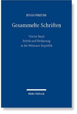 Gesammelte Schriften de Hugo Preuß