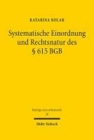 Systematische Einordnung und Rechtsnatur des § 615 BGB de Katarina Kolak