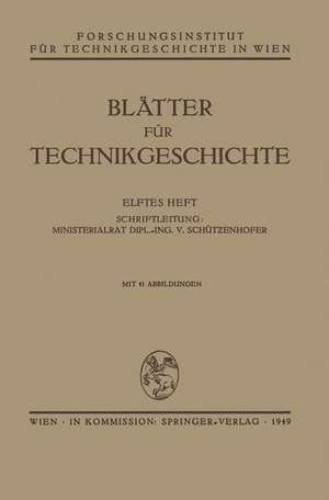 Blätter für Technikgeschichte de V. Schützenhofer