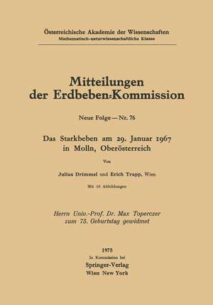 Das Starkbeben am 29. Januar 1967 in Molln, Oberösterreich de J. Drimmel