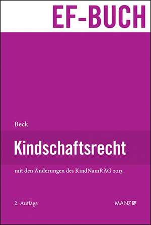 Kindschaftsrecht de Susanne Beck