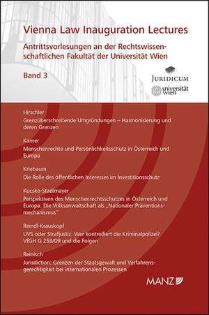 Antrittsvorlesungen an der Rechtswissenschaftlichen Fakultät der Universität Wien de Klaus Hirschler