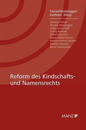 Reform des Kindschafts- und Namensrechts de Susanne Ferrari