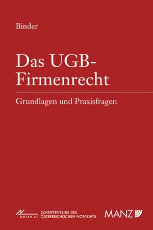 Das UGB-Firmenrecht de Florian Binder