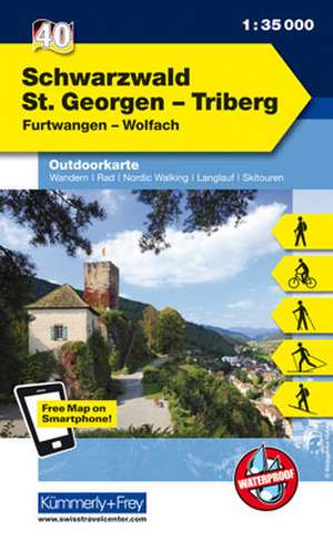 KuF Deutschland Outdoorkarte 40 Schwarzwald St.Georgen-Triberg 1 : 35.000