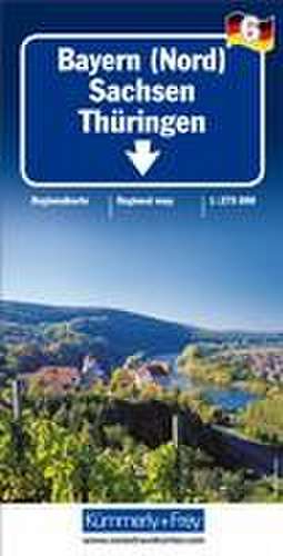 Kümmerly+Frey Regional-Strassenkarte 6 Bayern Nord 1:275.000 de Hallwag Kümmerly+Frey AG