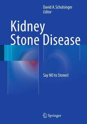 Kidney Stone Disease: Say NO to Stones! de David A. Schulsinger