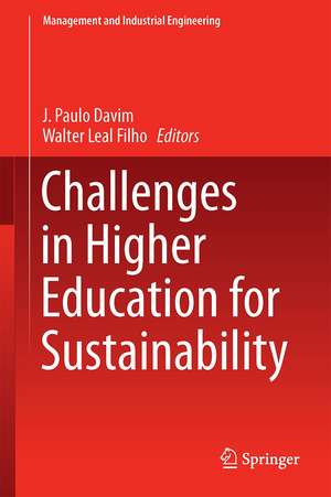 Challenges in Higher Education for Sustainability de J. Paulo Davim