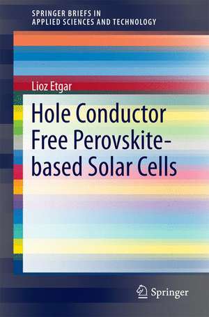 Hole Conductor Free Perovskite-based Solar Cells de Lioz Etgar