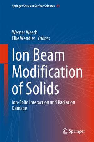 Ion Beam Modification of Solids: Ion-Solid Interaction and Radiation Damage de Werner Wesch