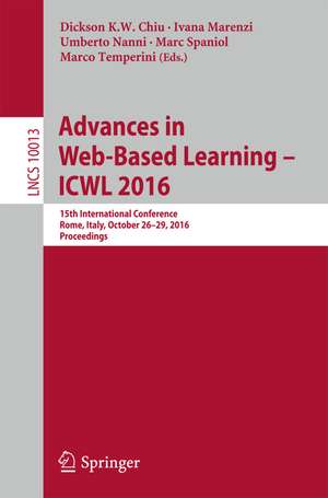 Advances in Web-Based Learning - ICWL 2016 de Dickson K. W. Chiu