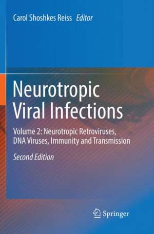 Neurotropic Viral Infections: Volume 2: Neurotropic Retroviruses, DNA Viruses, Immunity and Transmission de Carol Shoshkes Reiss