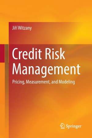 Credit Risk Management: Pricing, Measurement, and Modeling de Jiří Witzany