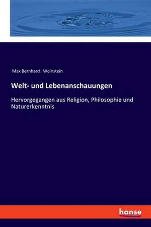 Welt- und Lebenanschauungen de Max Bernhard Weinstein