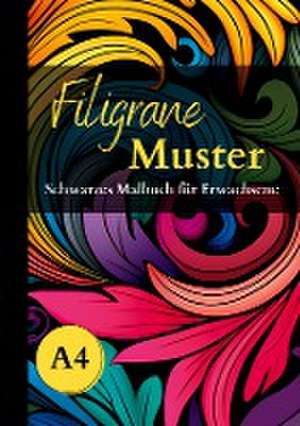 Schwarzes Malbuch für Erwachsene ¿Filigrane Muster¿ de Lucy´s Schwarze Malbücher