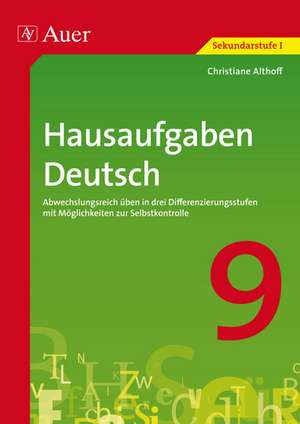 Hausaufgaben Deutsch Klasse 9 de Christiane Althoff