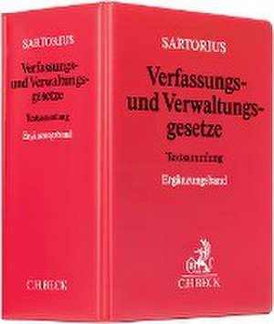 Verfassungs- und Verwaltungsgesetze 1 der Bundesrepublik Deutschland. Ergänzungsband (ohne Fortsetzungsnotierung). Inkl. 64. Ergänzungslieferung de Carl Sartorius