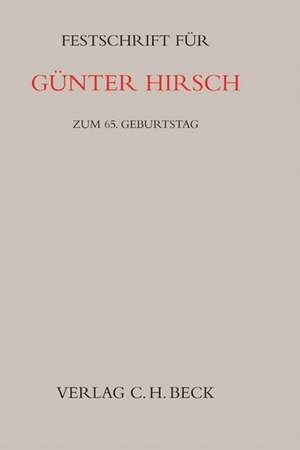 Festschrift für Günter Hirsch zum 65. Geburtstag de Gerda Müller