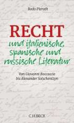 Recht und italienische, spanische und russische Literatur de Bodo Pieroth