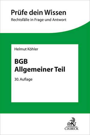 BGB Allgemeiner Teil de Helmut Köhler