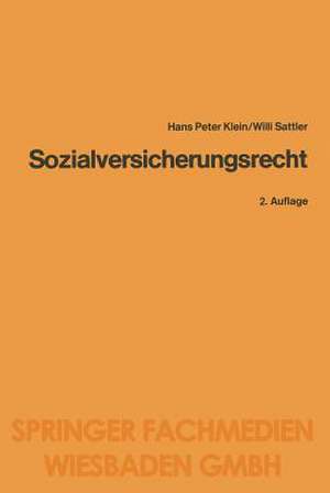 Sozialversicherungsrecht de Heinz-Peter Klein