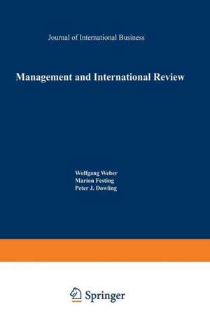 Management and International Review: Cross-Cultural and Comparative International Human Resource Management de Wolfgang Weber