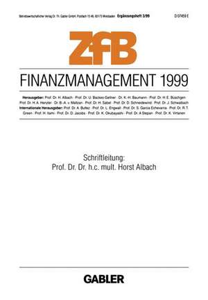 Finanzmanagement 1999 de Horst Albach