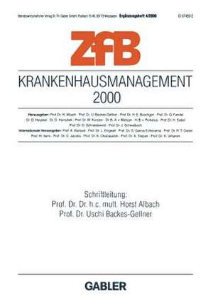 Krankenhausmanagement 2000 de Horst Albach