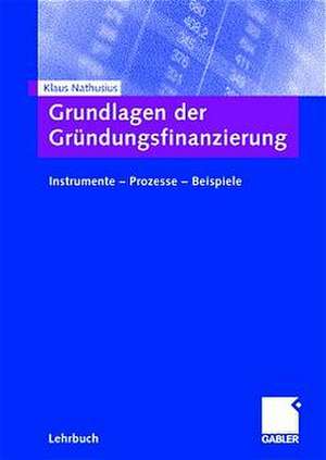 Grundlagen der Gründungsfinanzierung: Instrumente — Prozesse — Beispiele de Klaus Nathusius