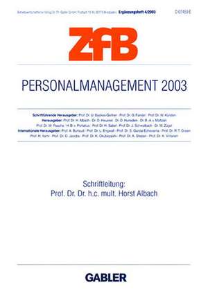 Personalmanagement 2003 de Horst Albach