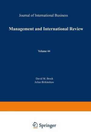 Management and International Review de David M. Brock