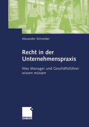 Recht in der Unternehmenspraxis: Was Manager und Geschäftsführer wissen müssen de Alexander Schneider