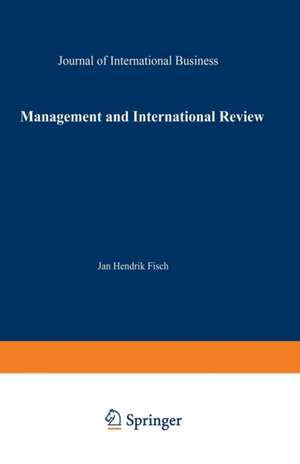 Management International Review de Jan Hendrik Fisch