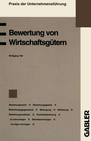 Bewertung von Wirtschaftsgütern: Bewertungsrecht Bewertungsgesetz Bewertungsgegenstand Bedingung Befristung Bewertungsmaßstab Wertpapierbewertung Einheitsbewertung Feststellungsarten Land- und forstwirtschaftliches Vermögen Grundvermögen Betriebsvermögen Sonstiges Vermögen de Wolfgang Teß