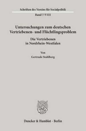 Untersuchungen zum deutschen Vertriebenen- und Flüchtlingsproblem de Bernhard Pfister