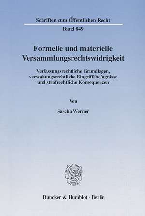 Formelle und materielle Versammlungsrechtswidrigkeit. de Sascha Werner