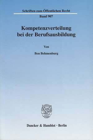 Kompetenzverteilung bei der Berufsausbildung de Ben Behmenburg