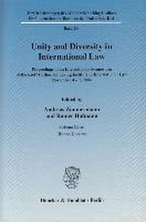 Unity and Diversity in International Law de Andreas Zimmermann