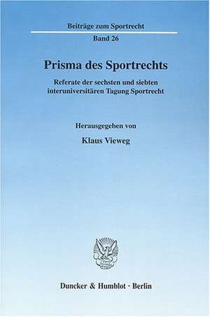 Prisma des Sportrechts de Klaus Vieweg