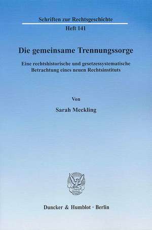 Die gemeinsame Trennungssorge. de Sarah Meckling