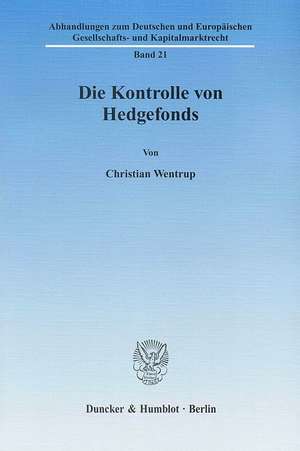 Wentrup, C: Kontrolle von Hedgefonds