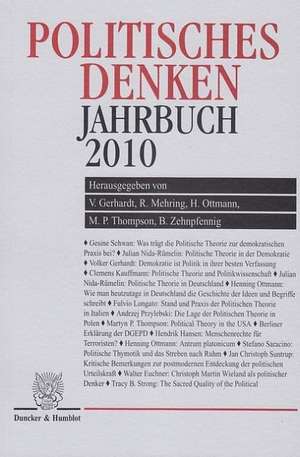 Politisches Denken. Jahrbuch 2010 de Volker Gerhardt