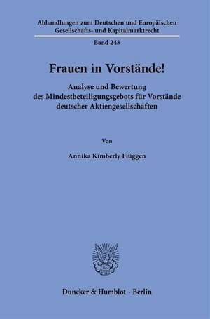 Frauen in Vorstände! de Annika Kimberly Flüggen