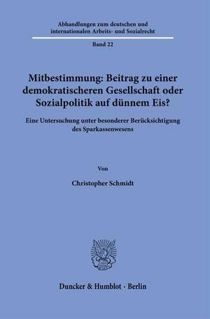 Mitbestimmung: Mehr Demokratie oder Sozialpolitik auf dünnem Eis? de Christopher Schmidt