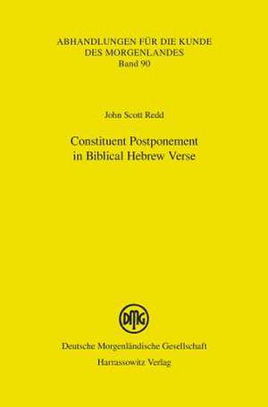 Constituent Postponement in Biblical Hebrew Verse