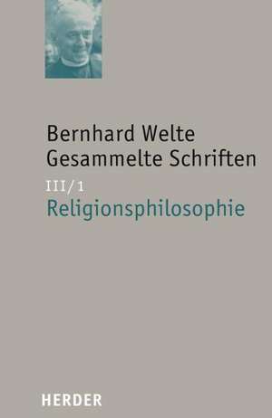 Religionsphilosophie de Bernhard Welte